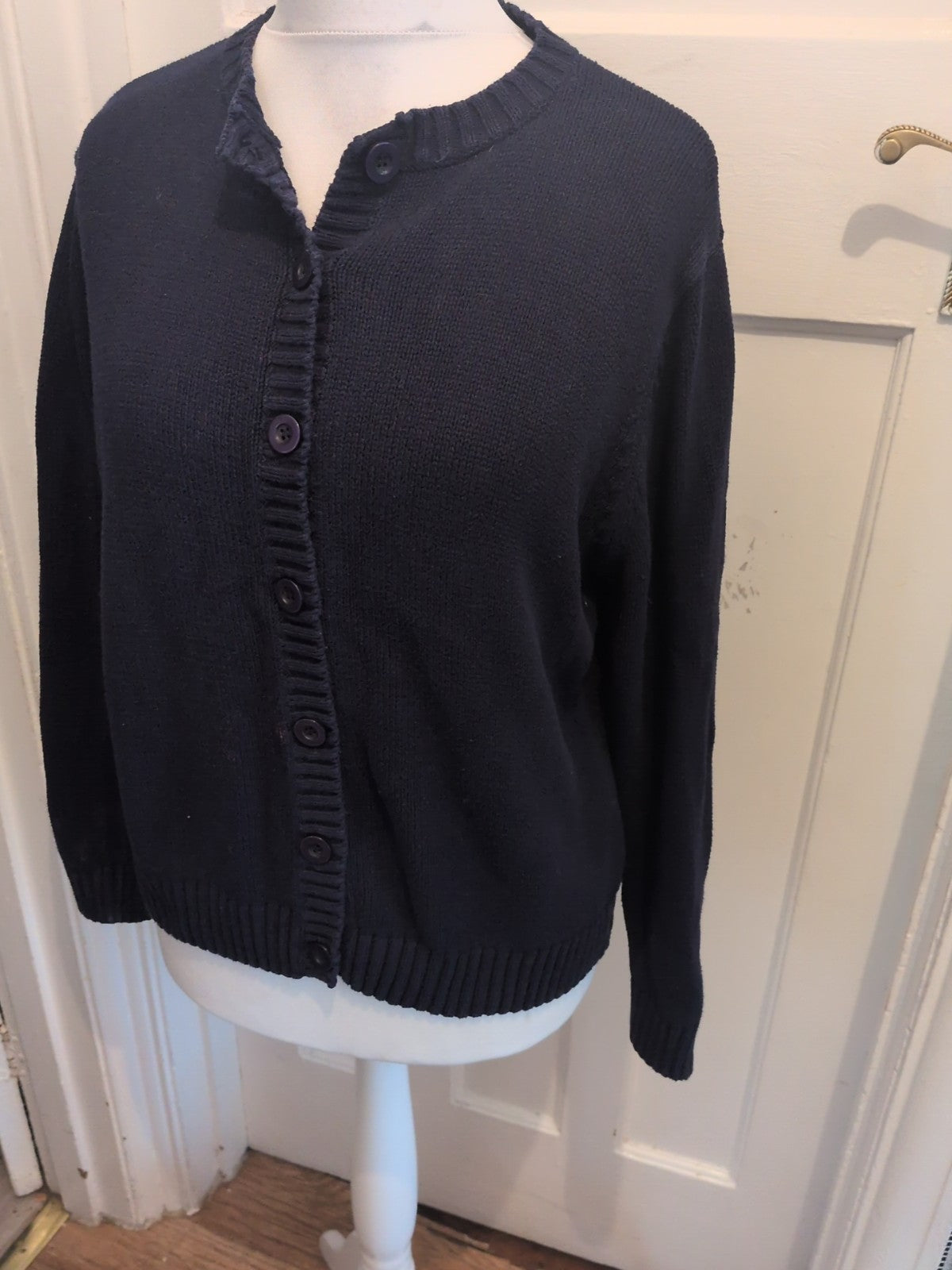 EWM 14-16 Navy Cardigan Cotton Small Mark On Front
