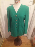 Ladies Debenhams Size 14 Green Lined Padded Blazer