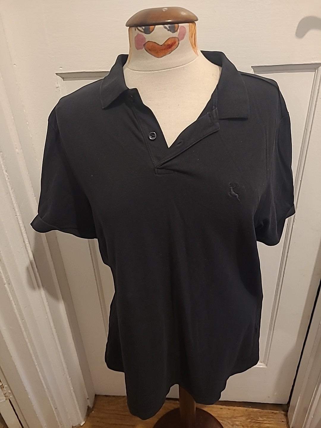 Mens F&F Size Large Black Short Sleeved Polo