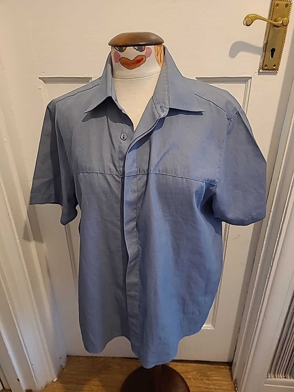 Mens Size 41 Bluey Grey Short Sleeved Shirt
