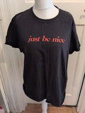 Ladies Boohoo Size 16 Black Just Be Nice Short Sleeve T-shirt