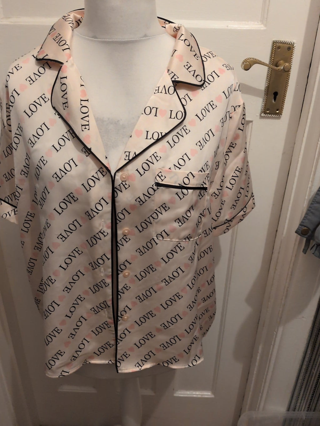 Brand New Primark 14-16 Pink Pyjama Top "Love"