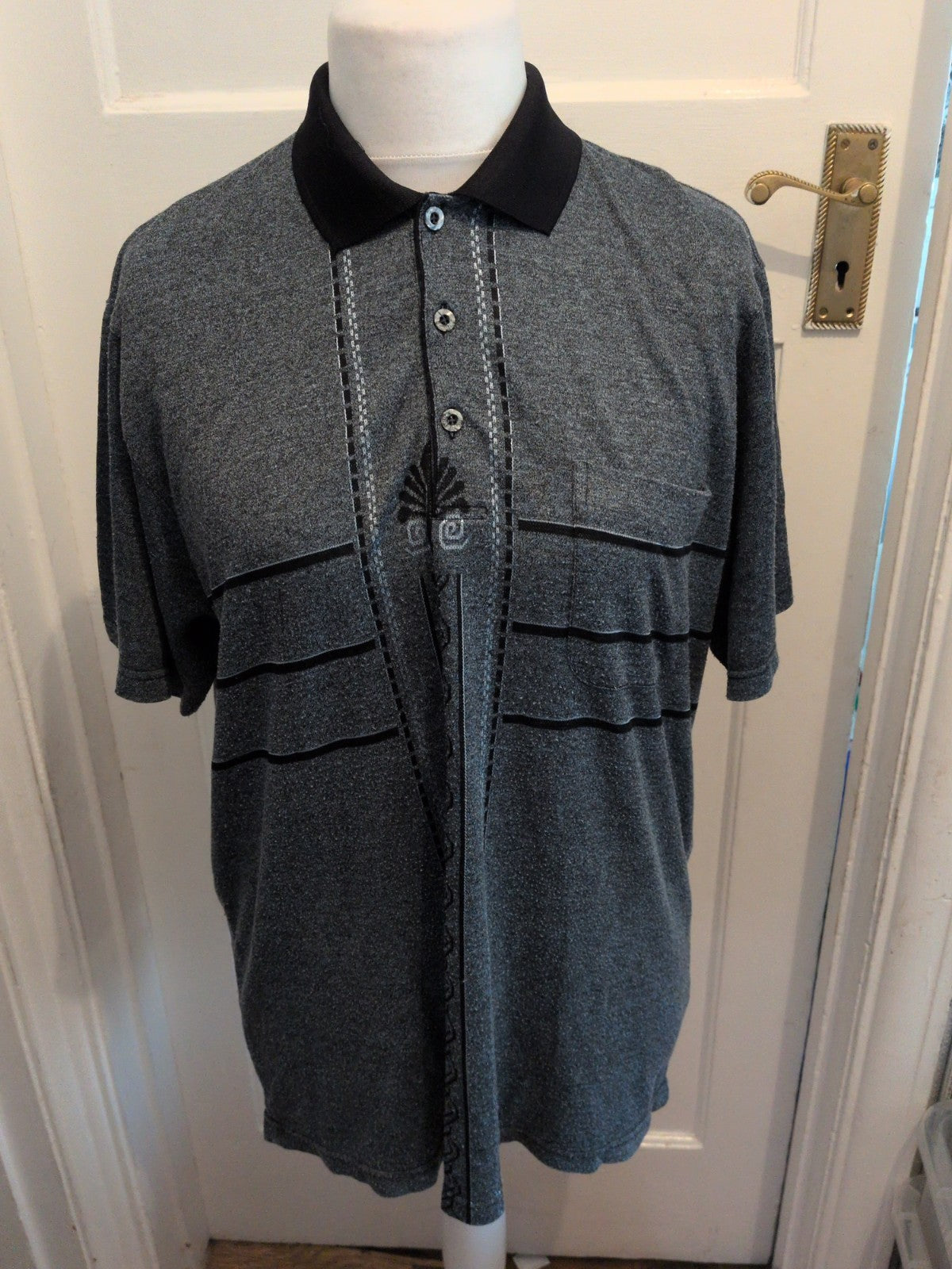 Tmj EU 58 Grey Navy Short Sleeve Polo