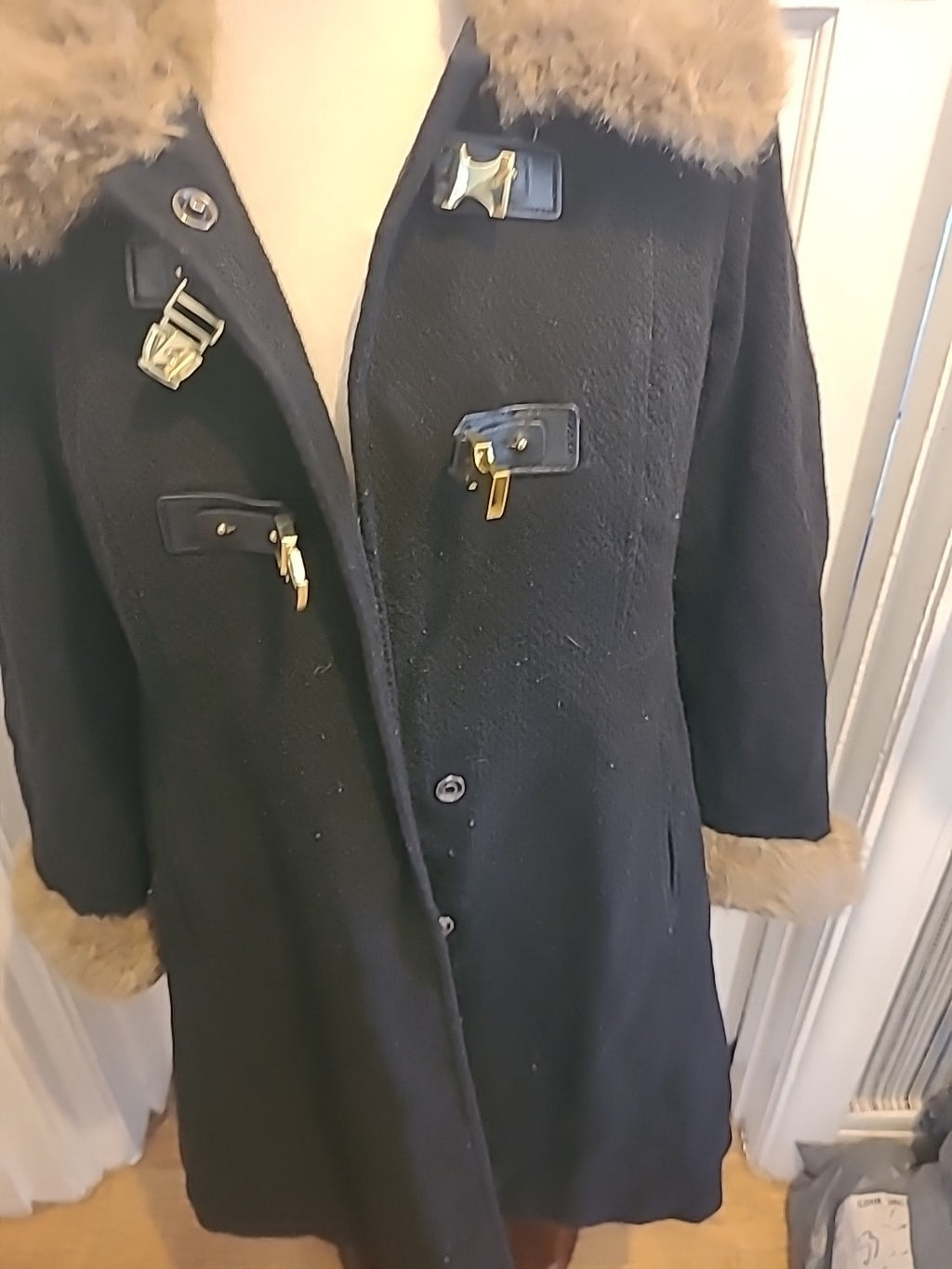 Ladies Tu Size 14 Black Faux Fur Jacket
