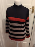 First Avenue Small Multi Stripe High Neck Jumper