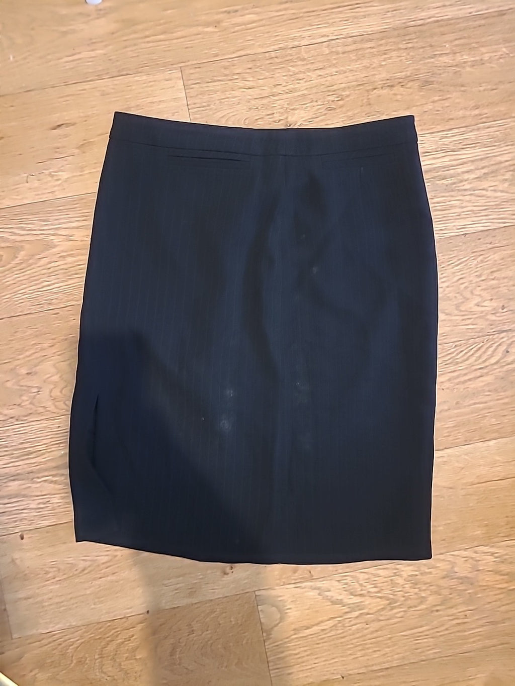 Ladies Teenflo Size Euro 40 Black Pinstripe Lined Skirt
