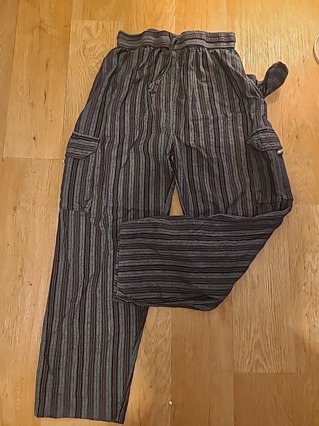 Mens Shop Holic Size 2XL Striped Elasticated Cargo Trousers