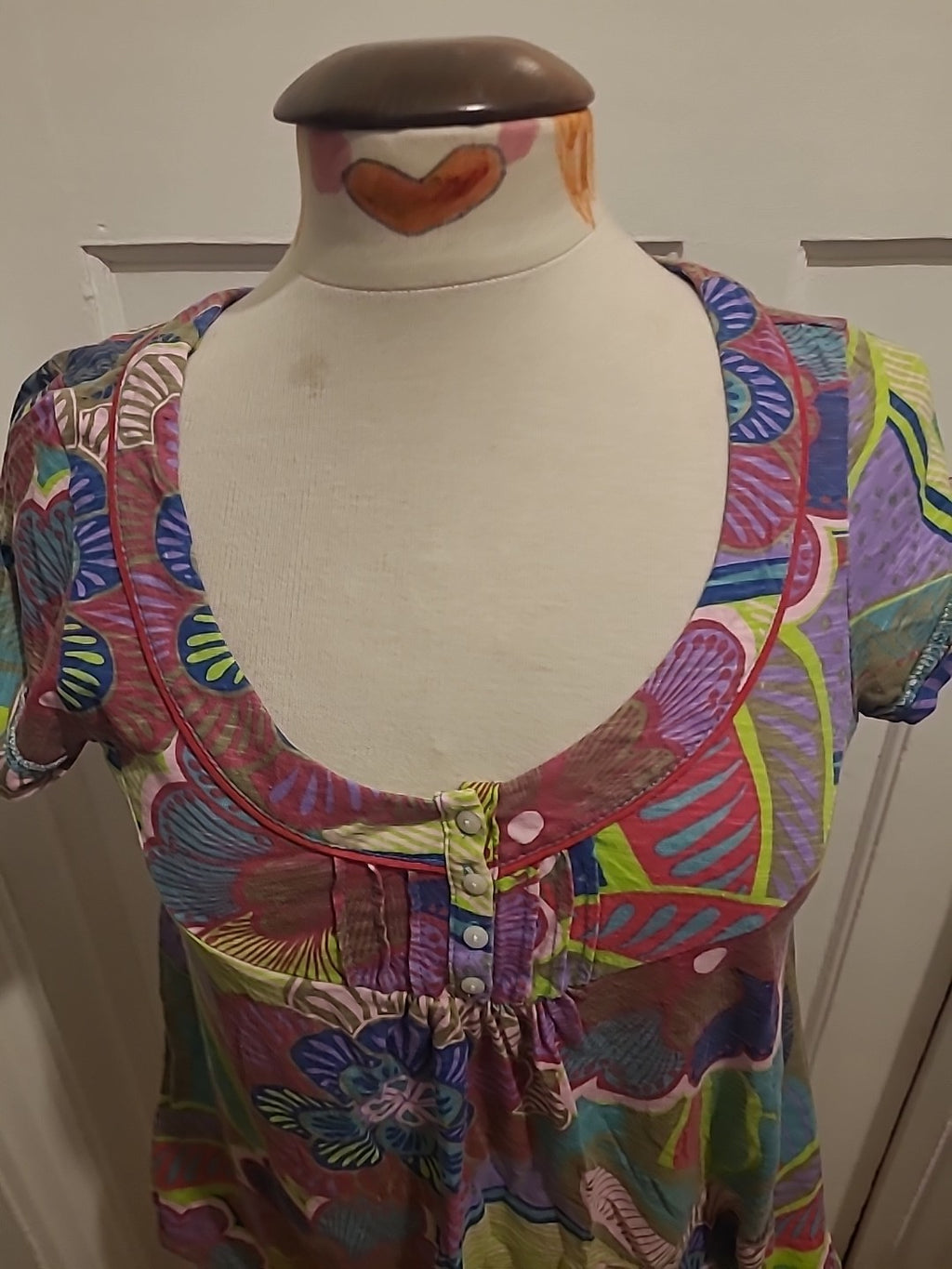 Ladies Next Size 12 Multicoloured Short Sleeved Blouse