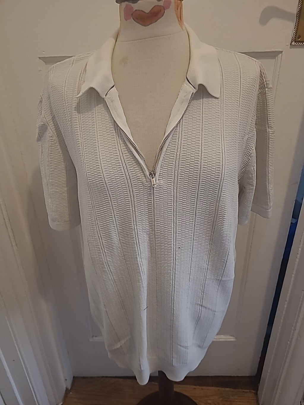 Mens George Size XL White Cotton Rich Short Sleeved Polo/Jumper