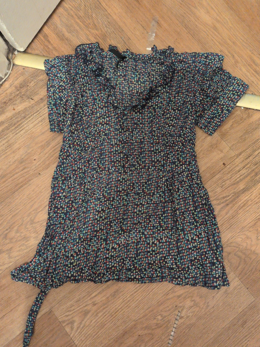 Marks And Spencer 16 Multicoloured Spotty Short Sleeve Blouse