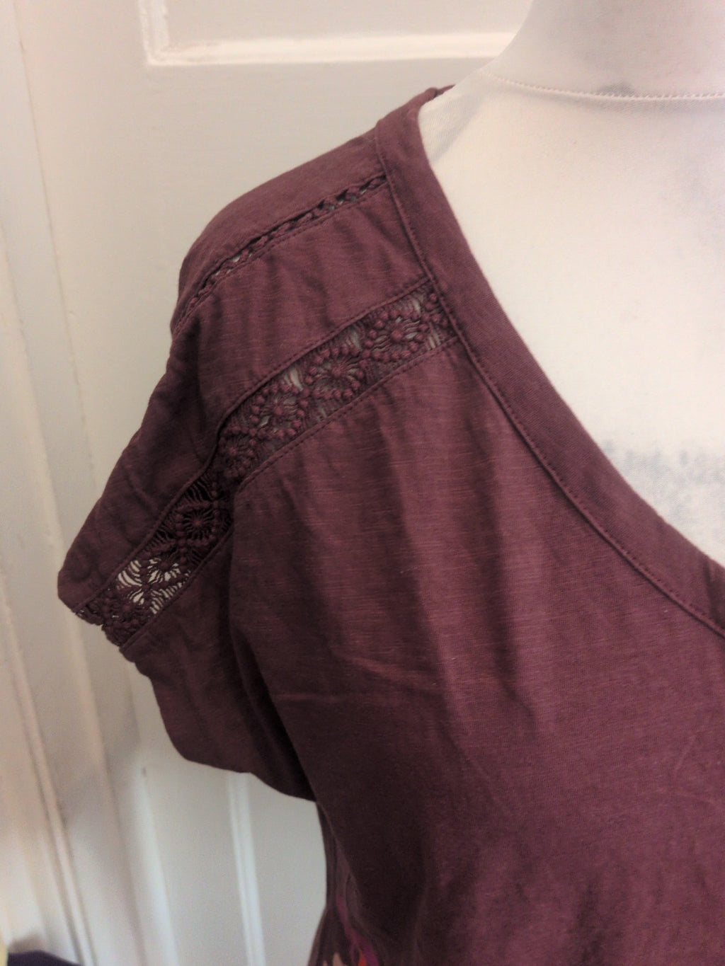 Next 14 Purple Short Sleeve Floral Blouse