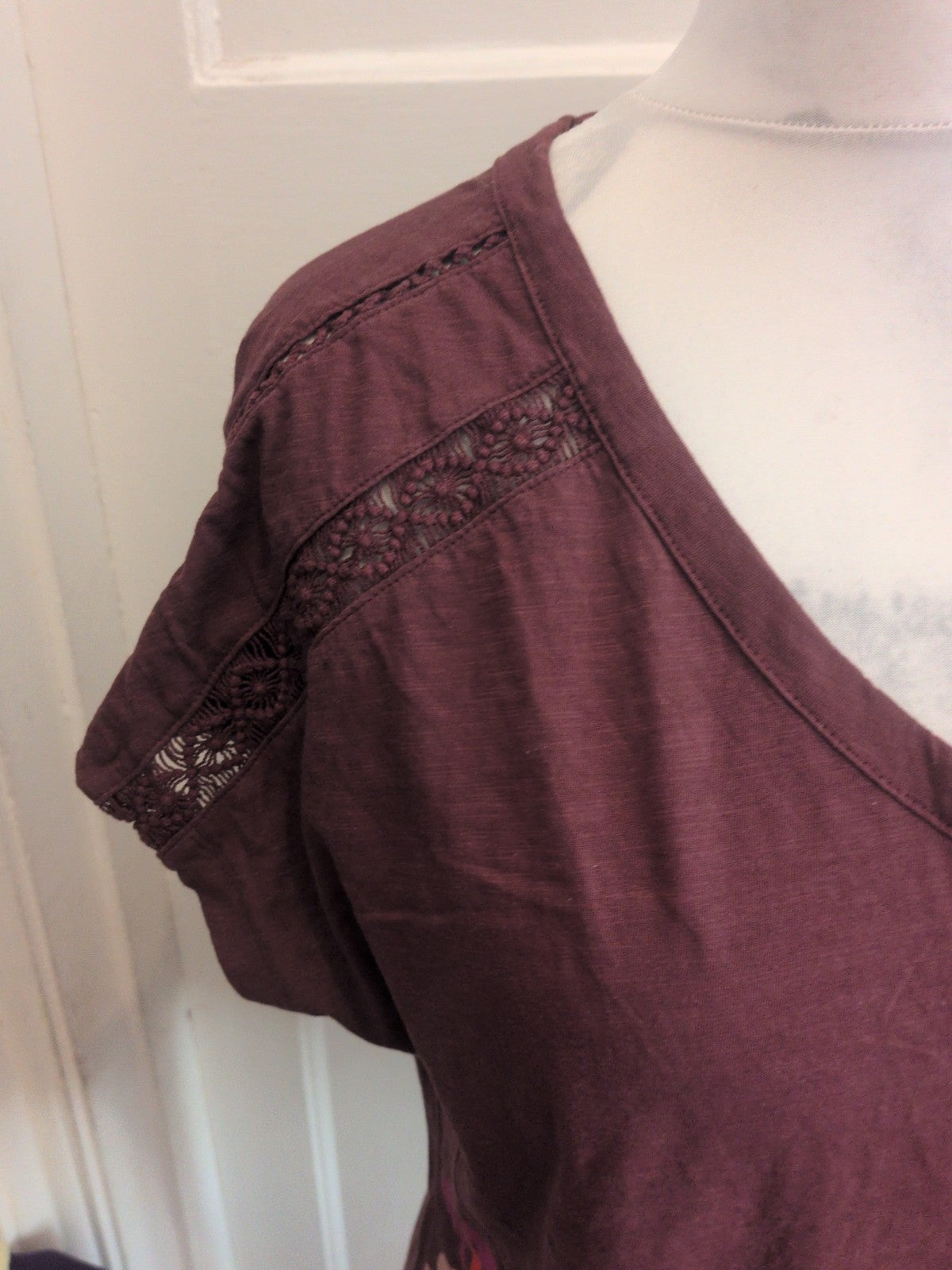 Next 14 Purple Short Sleeve Floral Blouse