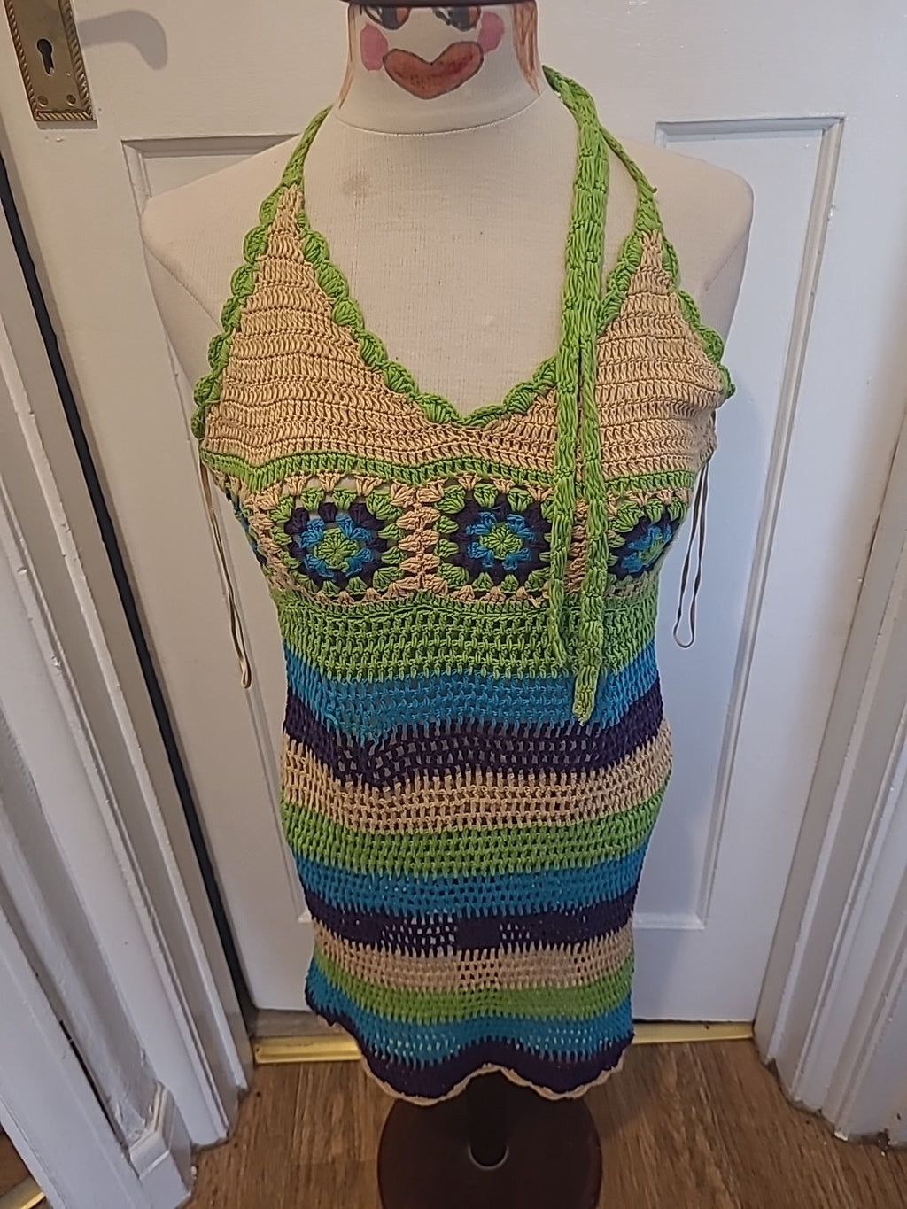 Ladies Stradivarius Size Small Knitted Style Sleeveless Halterneck Dress