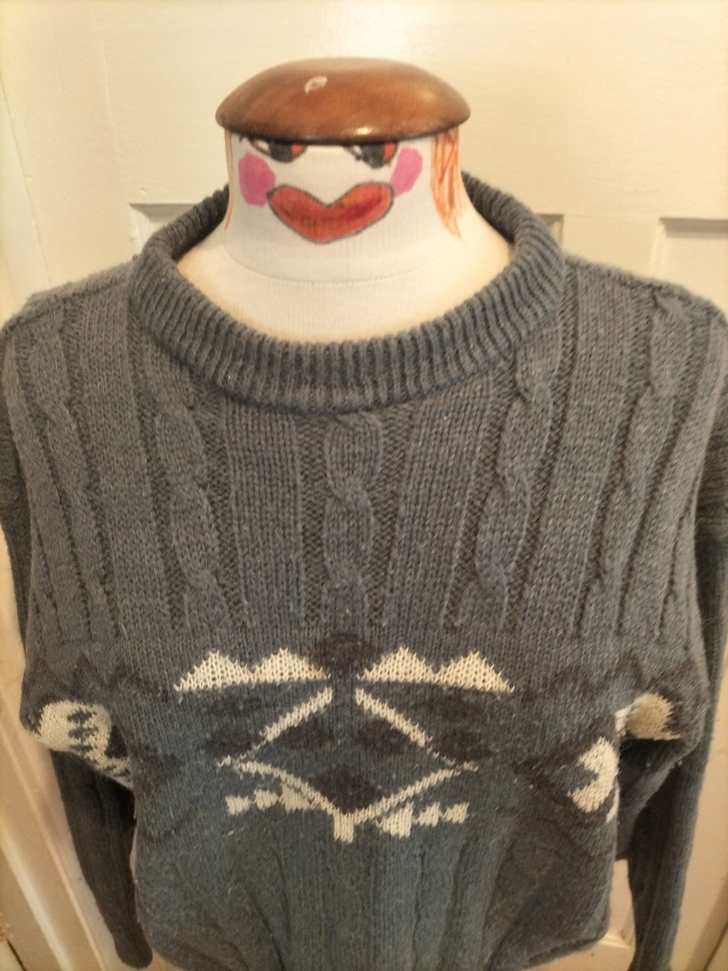 Mens C&A Size Medium Green Knitted Jumper