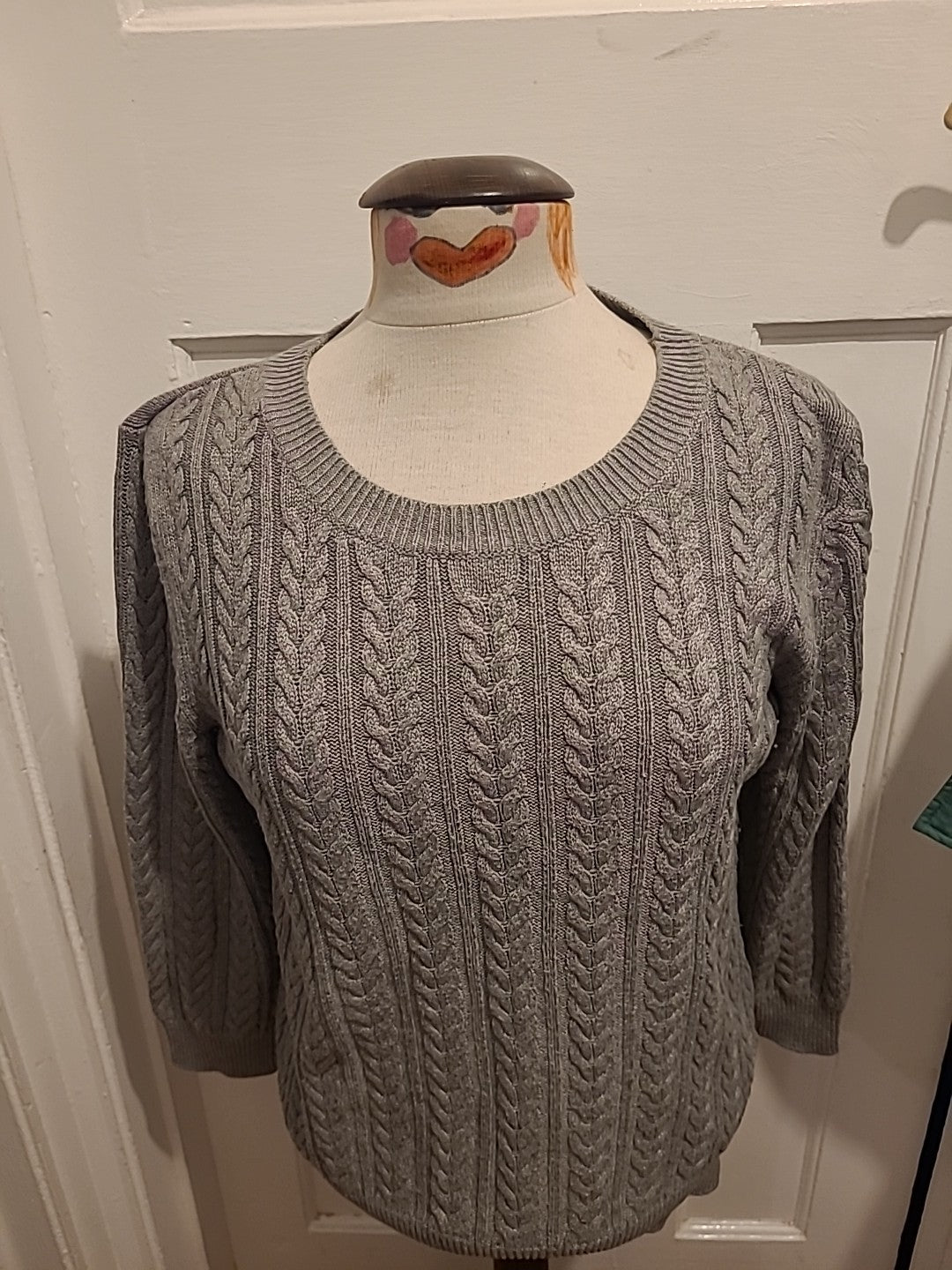Mens H&M Basic Size Medium Grey Knit Pullover Jumper