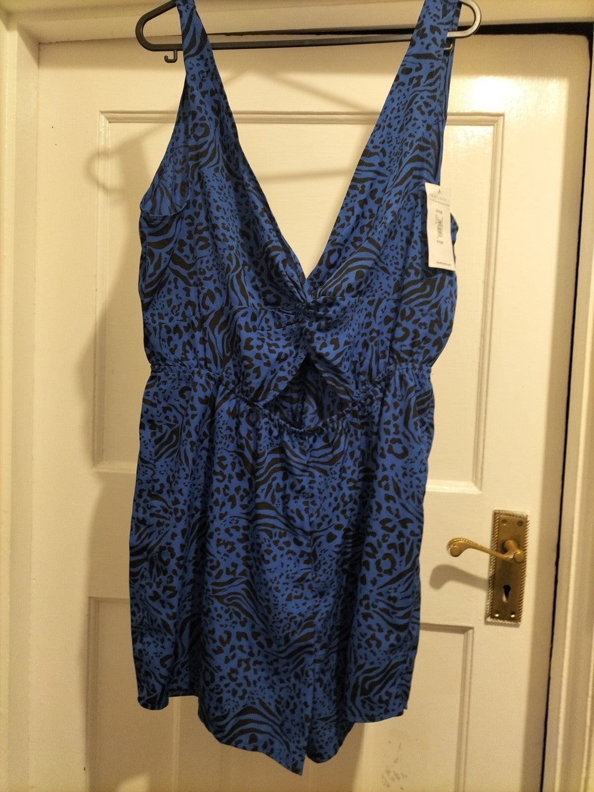 Brand New Ladies New Look Size Medium Blue And Black Animal Print Sleeveless...