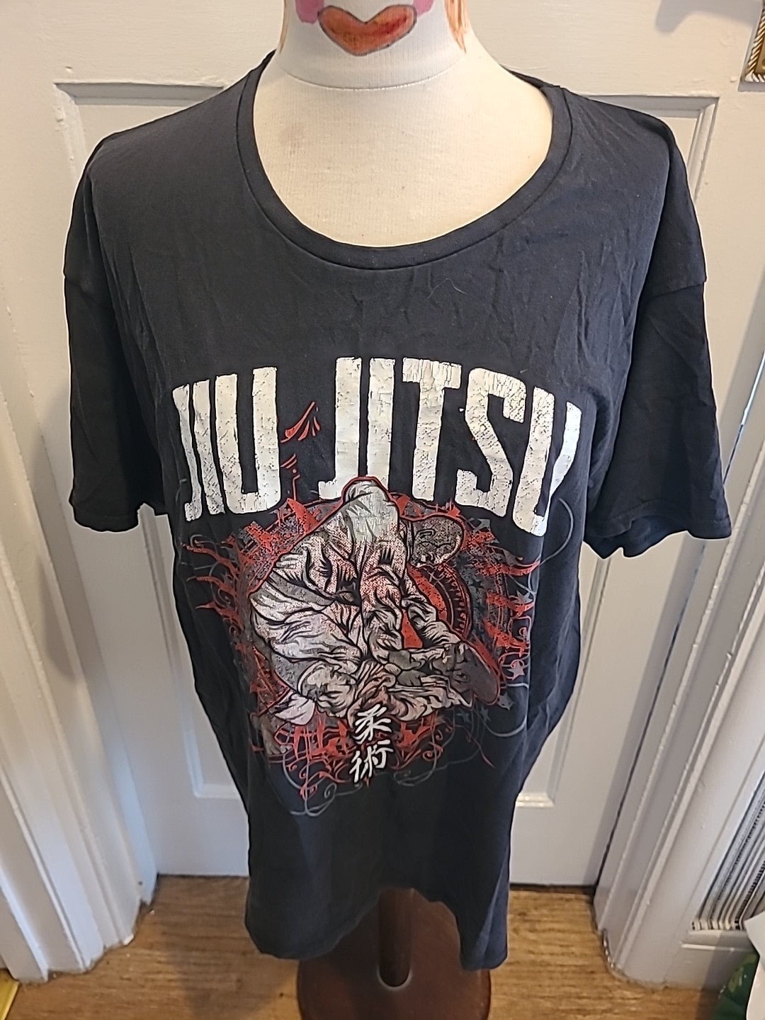 Mens Fruits Of The Loom Size XL Black Ju Jitsu Short Sleeved Tshirt