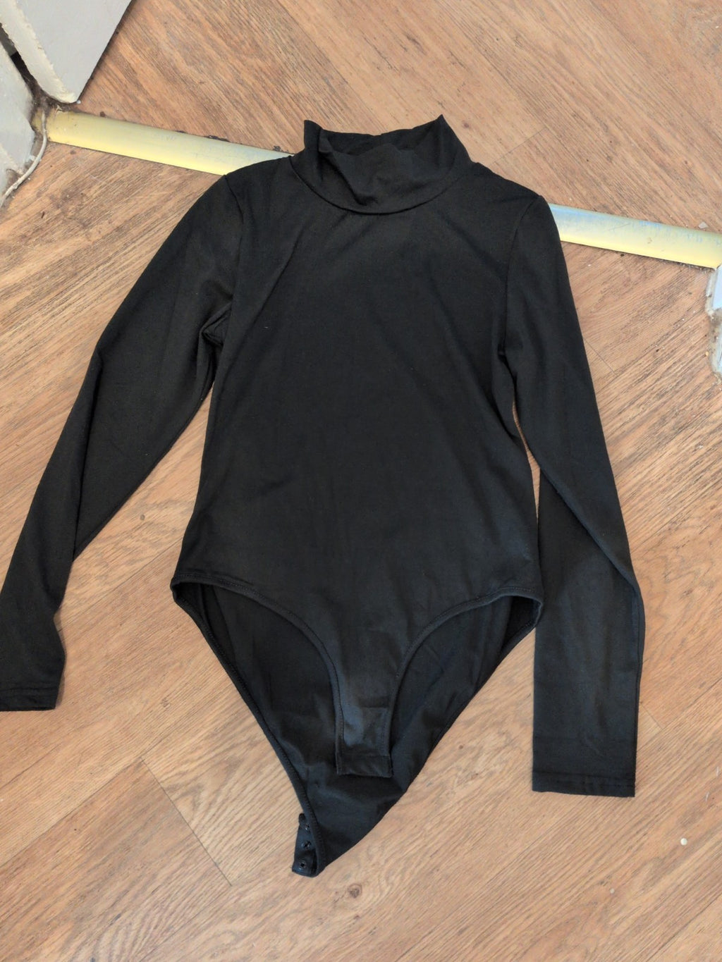 Ladies Small Black High Neck Long Sleeve Bodysuit