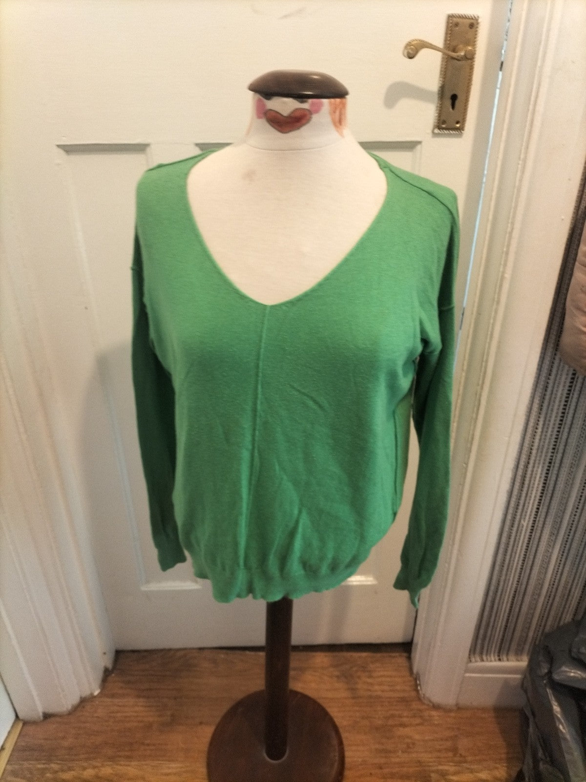 Ladies Next Size 8 Green Long Sleeved Pullover Lightweight Jumper