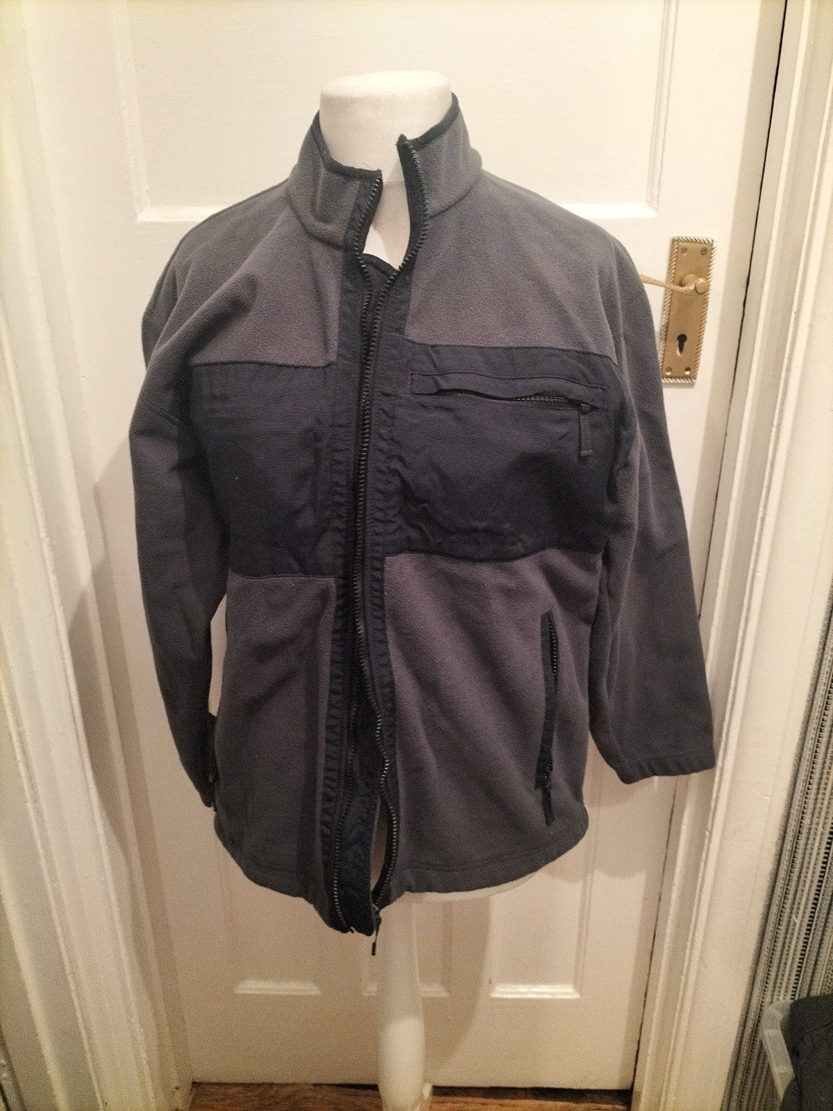 Mens Marks And Spencer Size Small Dark Pewter Zipped Coat
