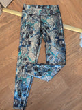 Medium Blue Coloured With Black Active wear Leggings