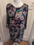 TU 24 Navy Flower Long Sleeve Blouse