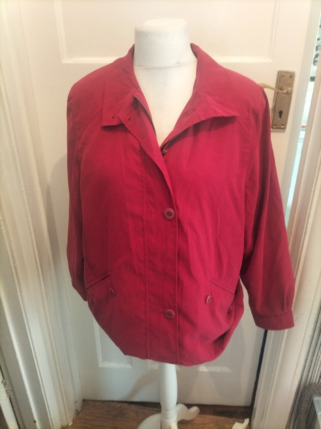 Ladies St Micheal Marks And Spencer Size 14 Red Lined Coat