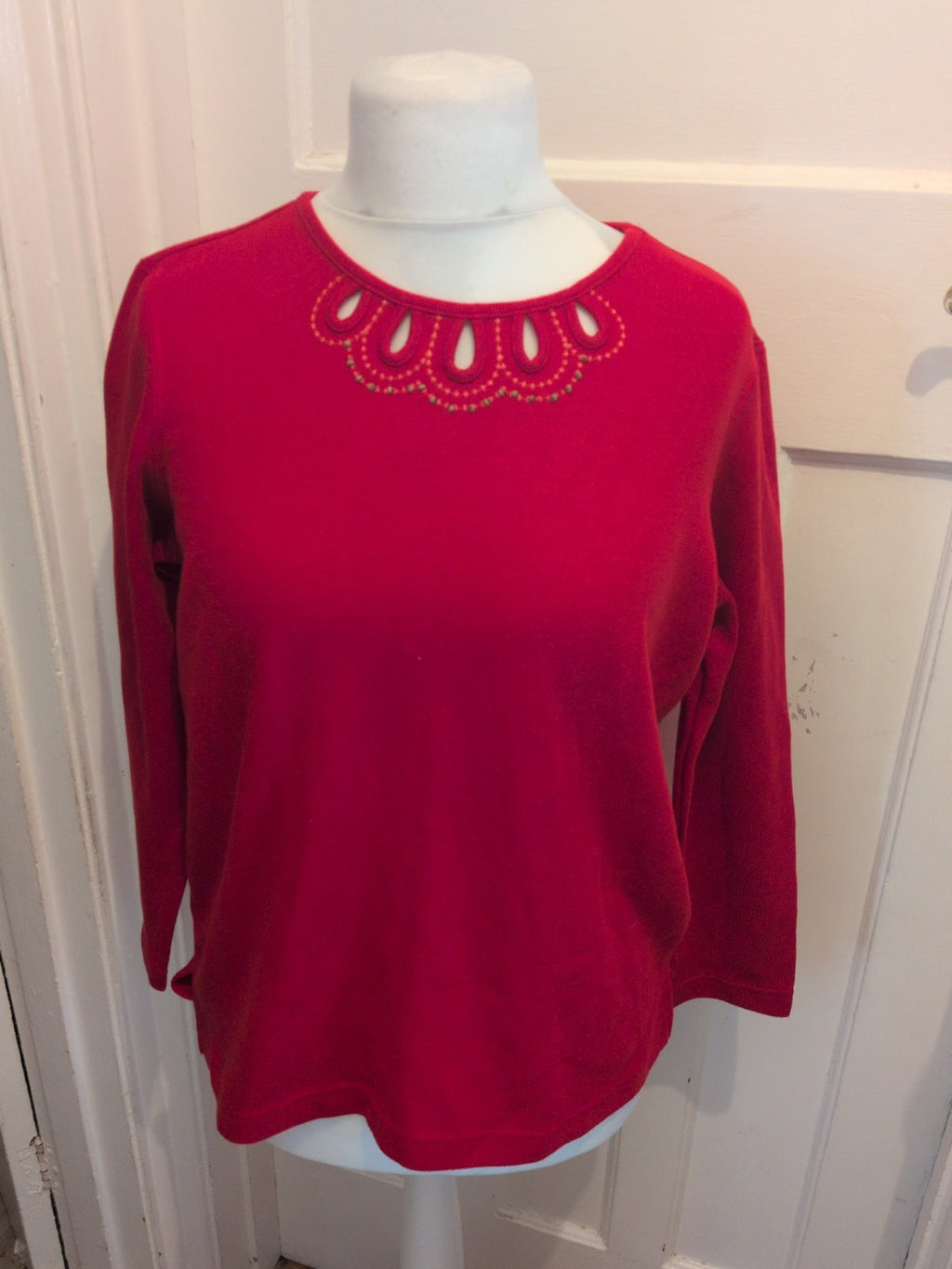 BM Casual Medium Red Long Sleeve Blouse/Jumper