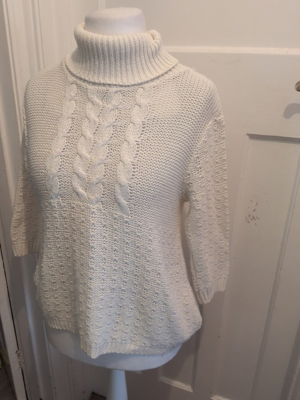 Tu 14 Winter White High Neck Long Sleeve Jumper