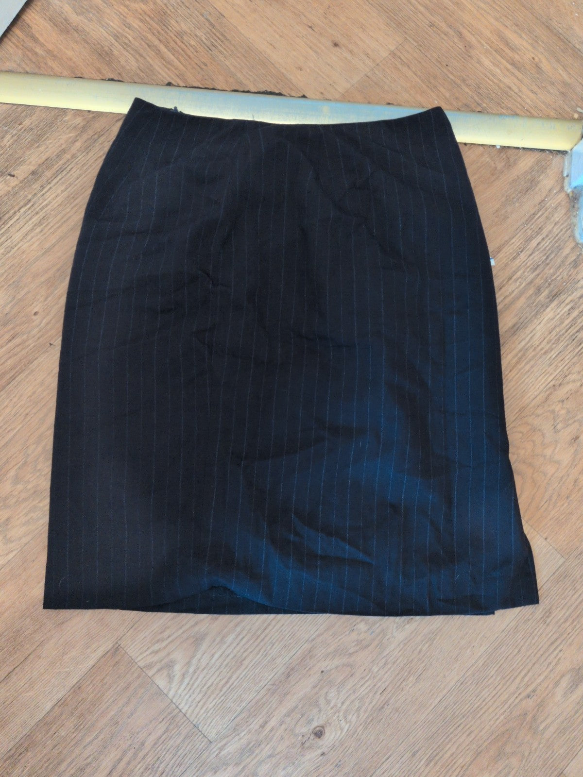 Dorothy Perkins 12 Navy Pinstripe Knee Length Split Hem Skirt