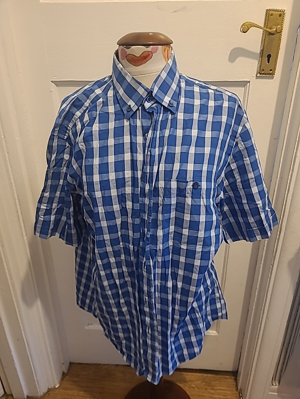 Mens Ewidio Tucci Size Large Blue Check Shirt