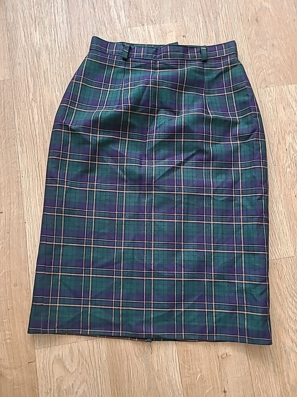 Ladies Canda Size 14 Tarten Check Lined Skirt Midi