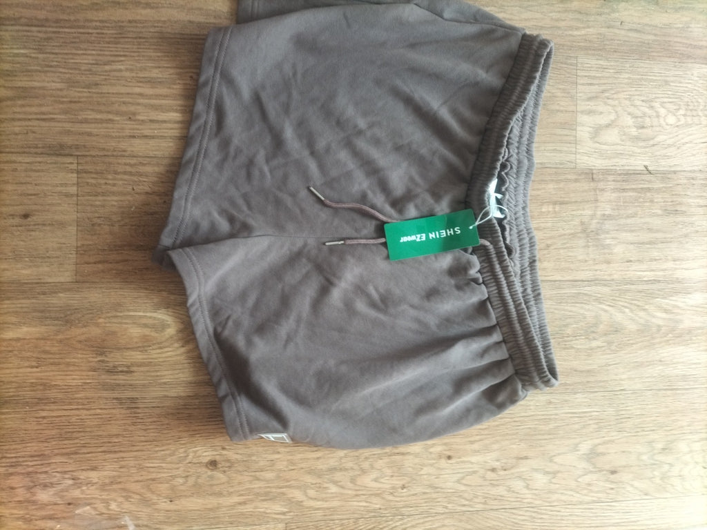 Brand New Mens Shein Size 2xl Brown Elasticated Sweat Shorts