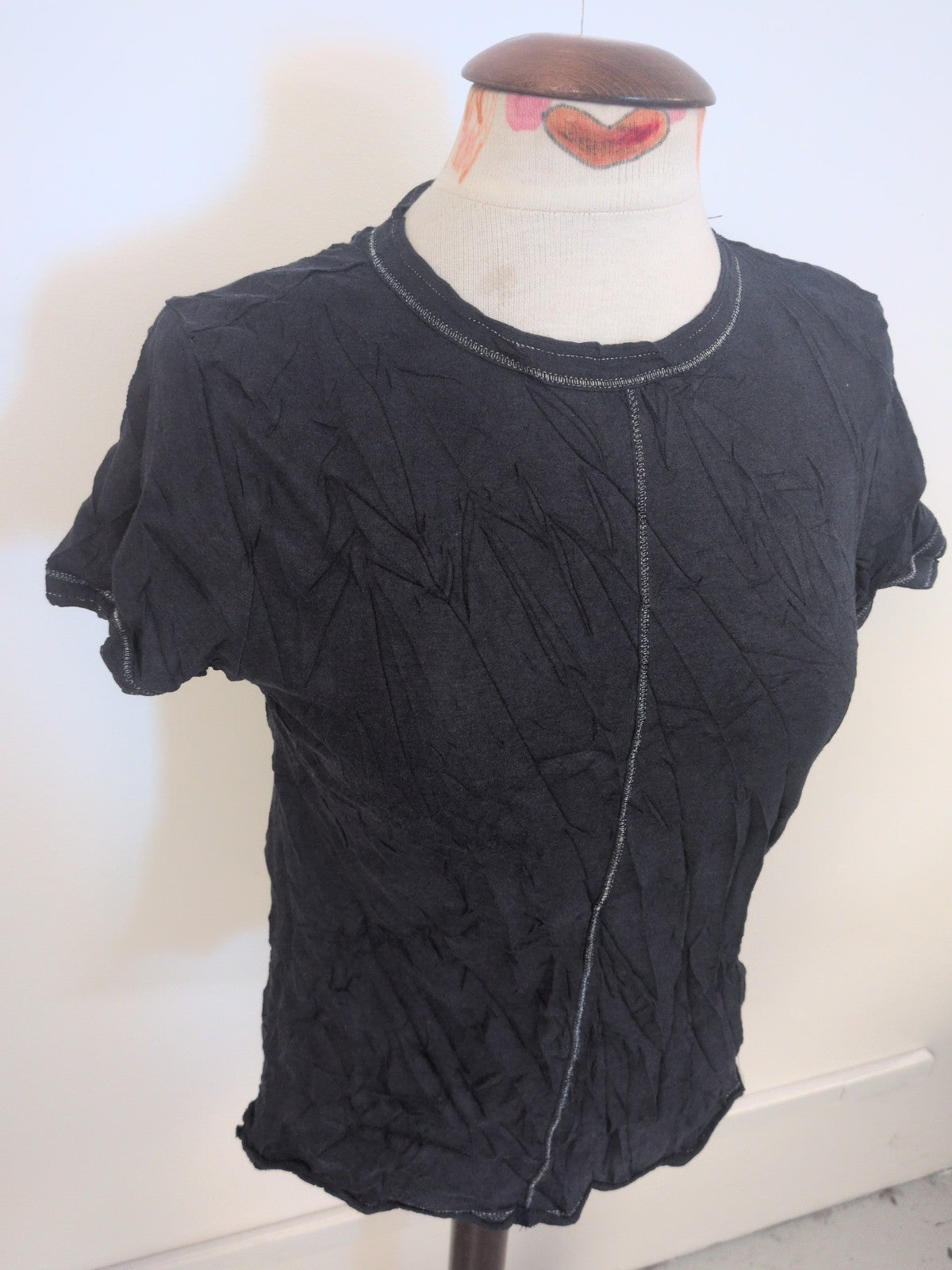 Ladies Next Size 8 Navy Short Sleeve Plain T-shirt