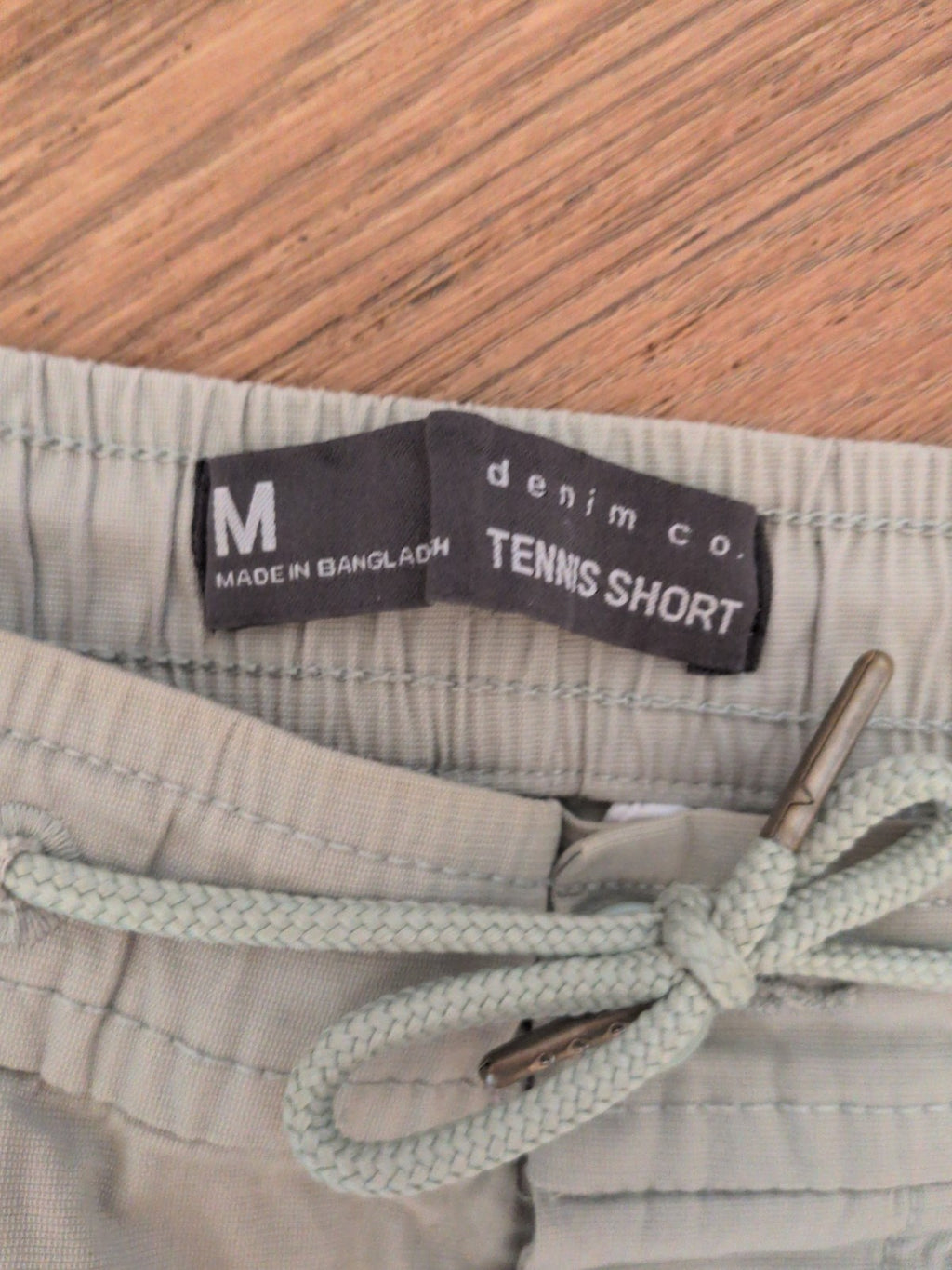 Mens Denim&Co Medium Pale Green Tennis Short Elasticated