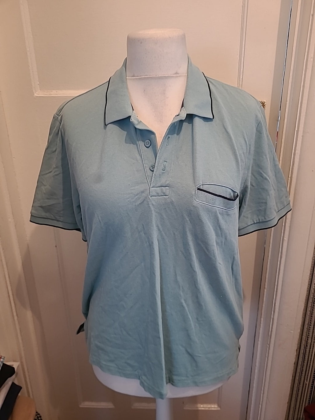 Mens Livergy Size M Turquoise Short Sleeved Polo