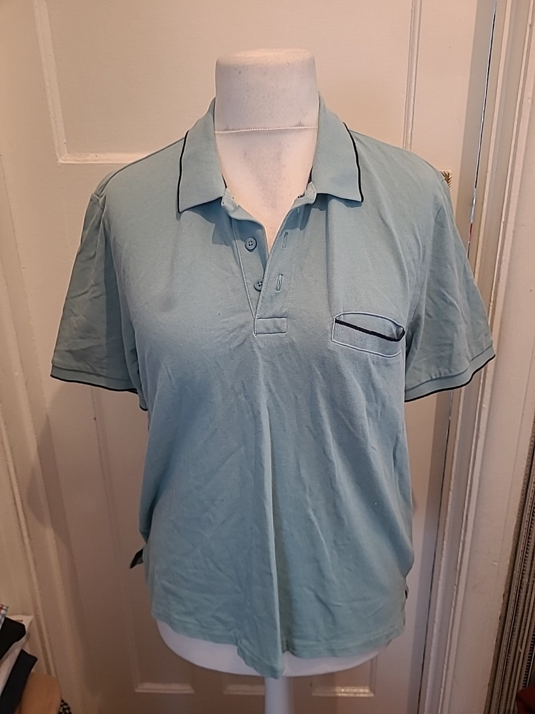 Mens Livergy Size M Turquoise Short Sleeved Polo