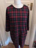 Ladies Tu Size 16 Tartan Check Long Sleeve Dress
