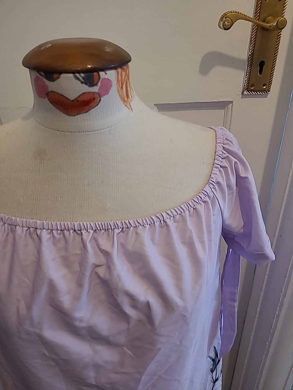 Ladies Shein Dress Size XL(16) Lilac Floral  Off The Shoulders