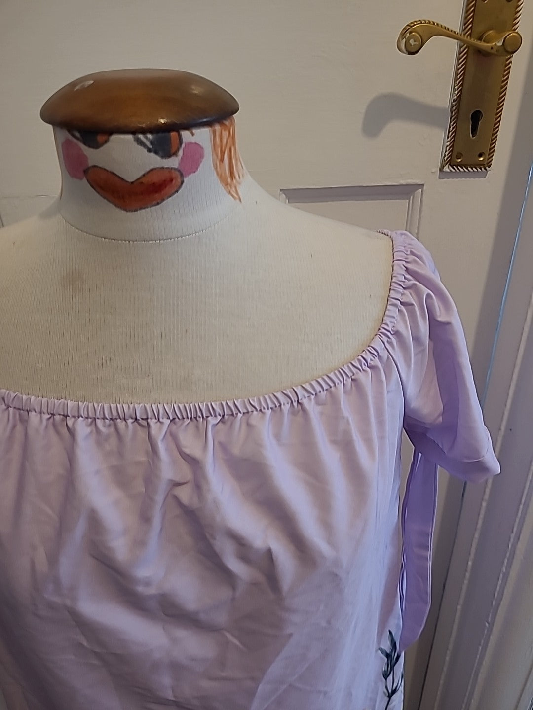 Ladies Shein Dress Size XL(16) Lilac Floral  Off The Shoulders