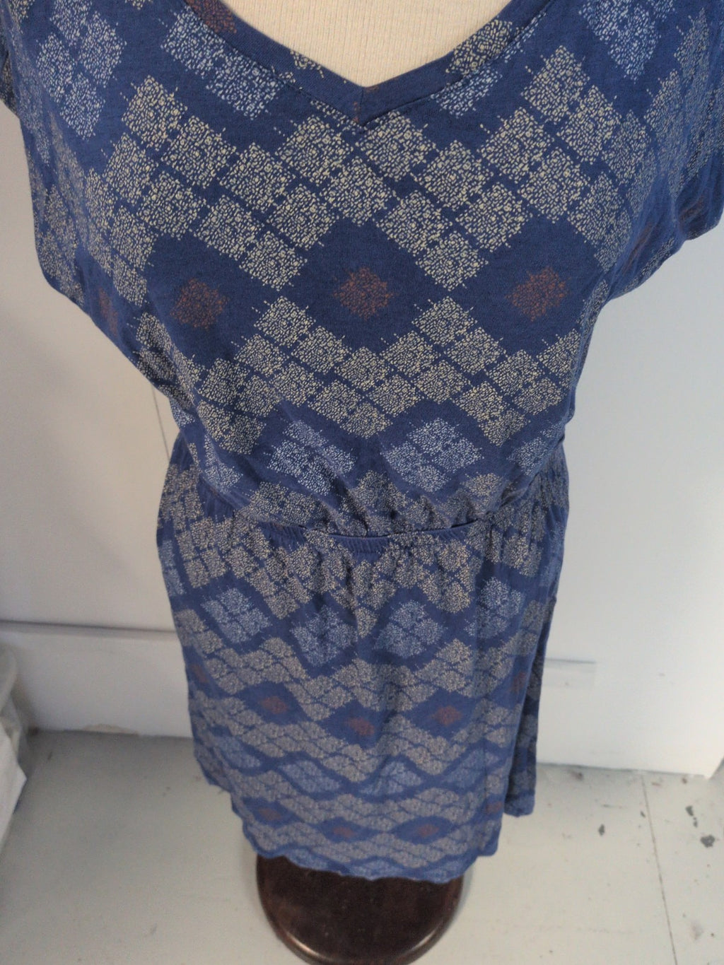 Esmara 14-16 Blue Patterned Short Sleeve Dress