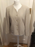 Ladies Size 16 Creamy Beige Wool & Cashmere Lined Blazer/Cardigan