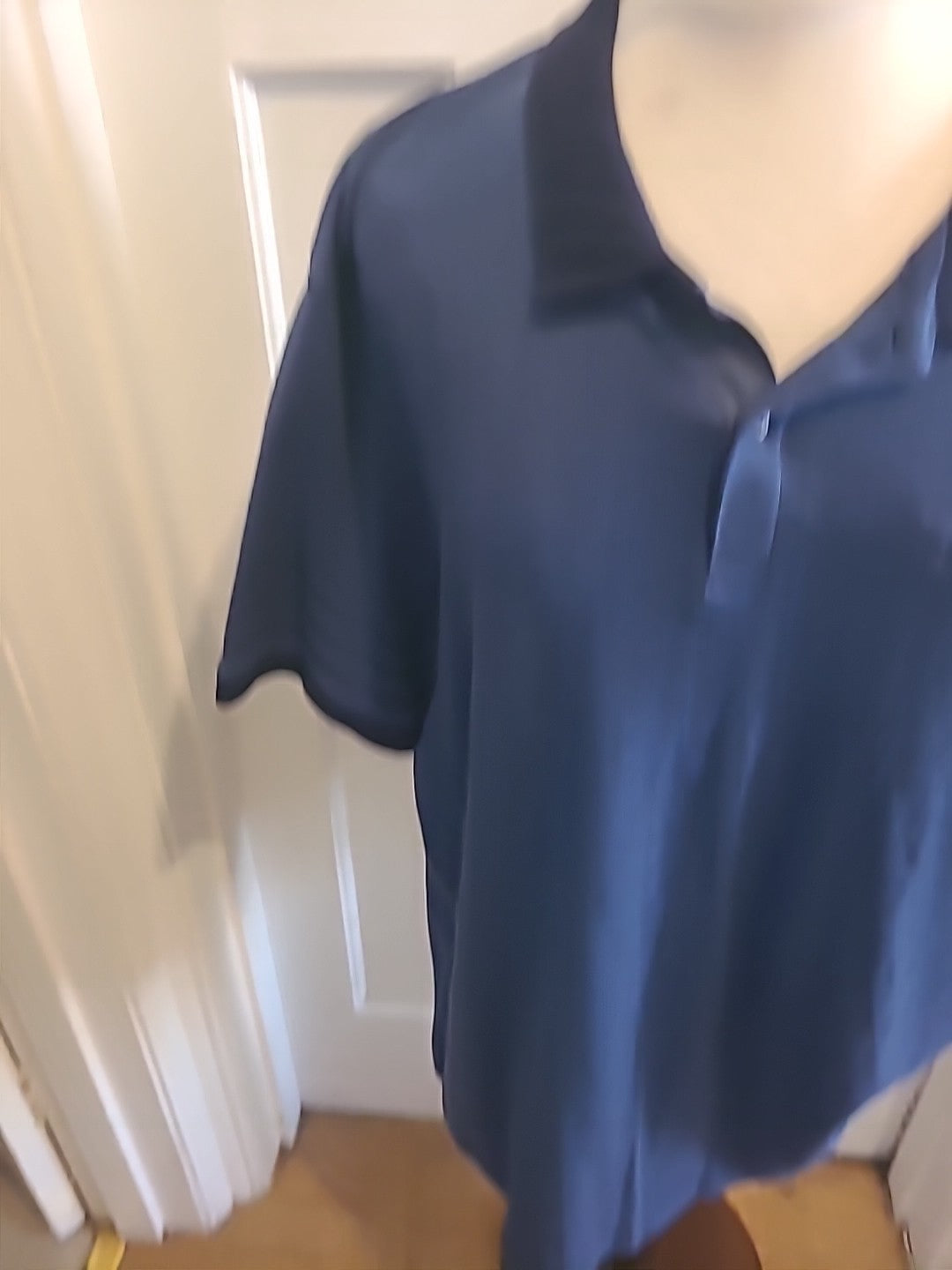 Mens TU Size XL Pure Cotton Navy Short Sleeved Polo