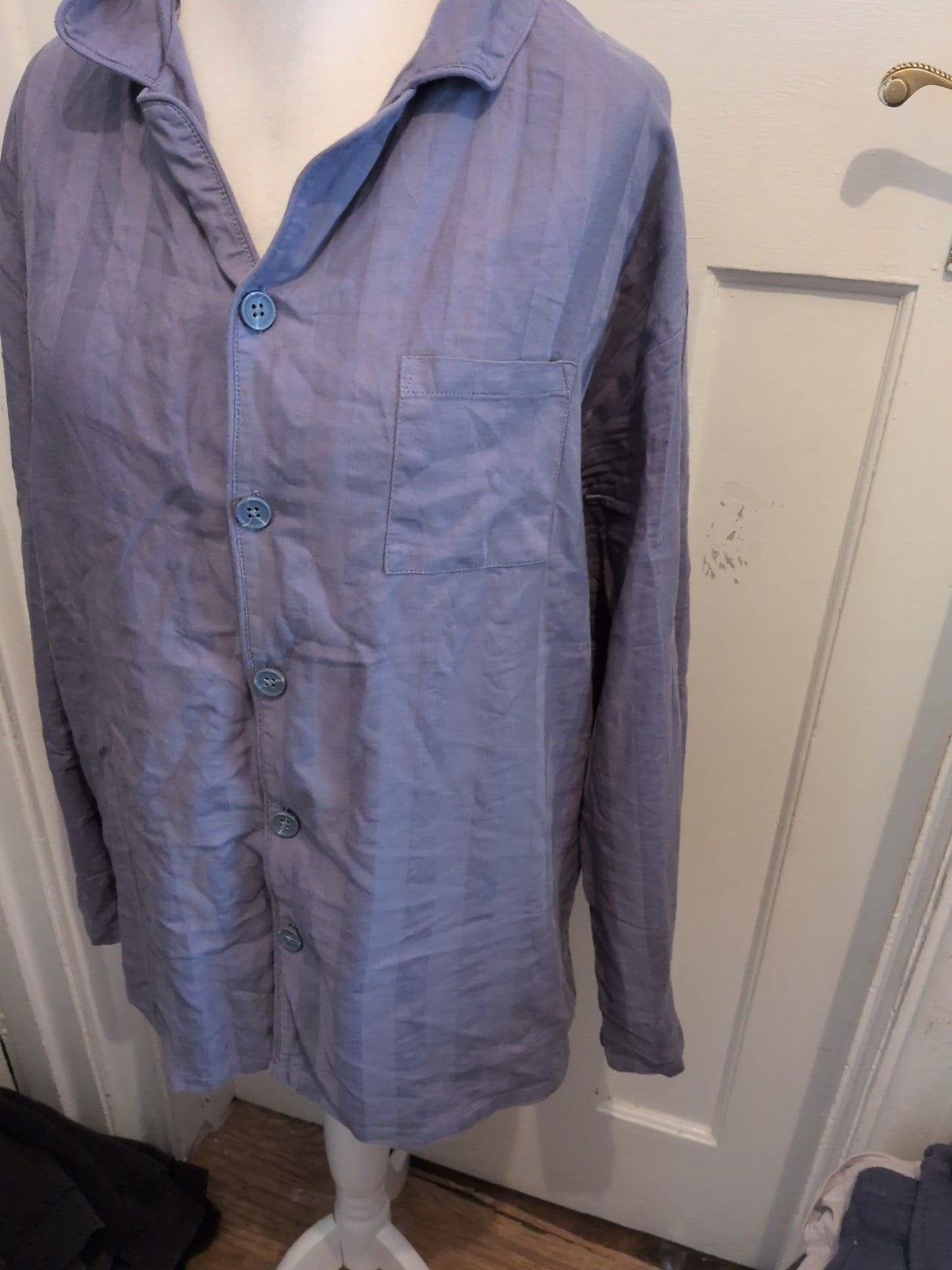 TU XL Blue Long Sleeve Buttoned Pyjama Top