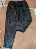 Peacocks 16 Black Elasticated Pleather Trousers