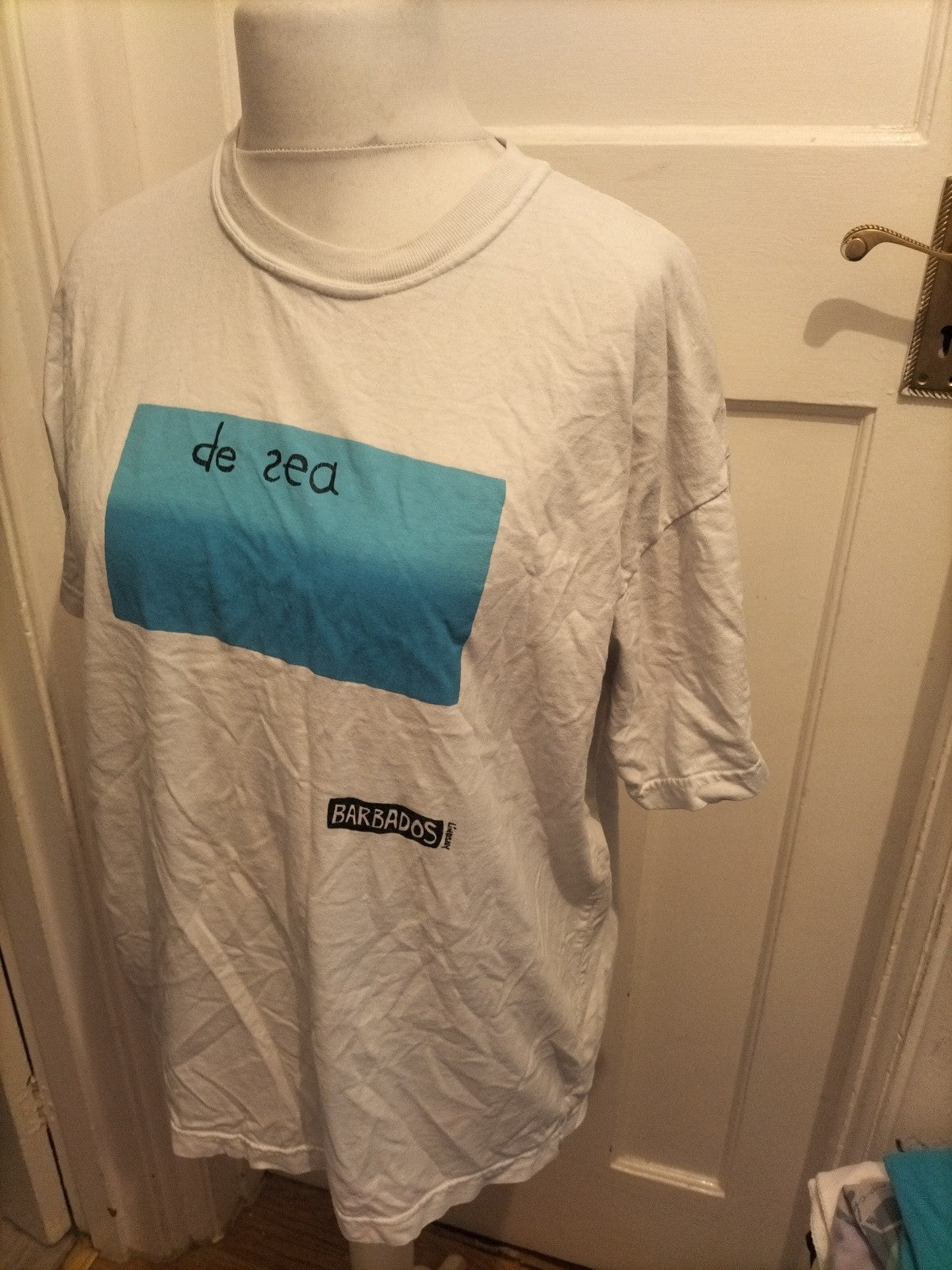 River Bay XL White Printed Barbados's Short Sleeve T-shirt