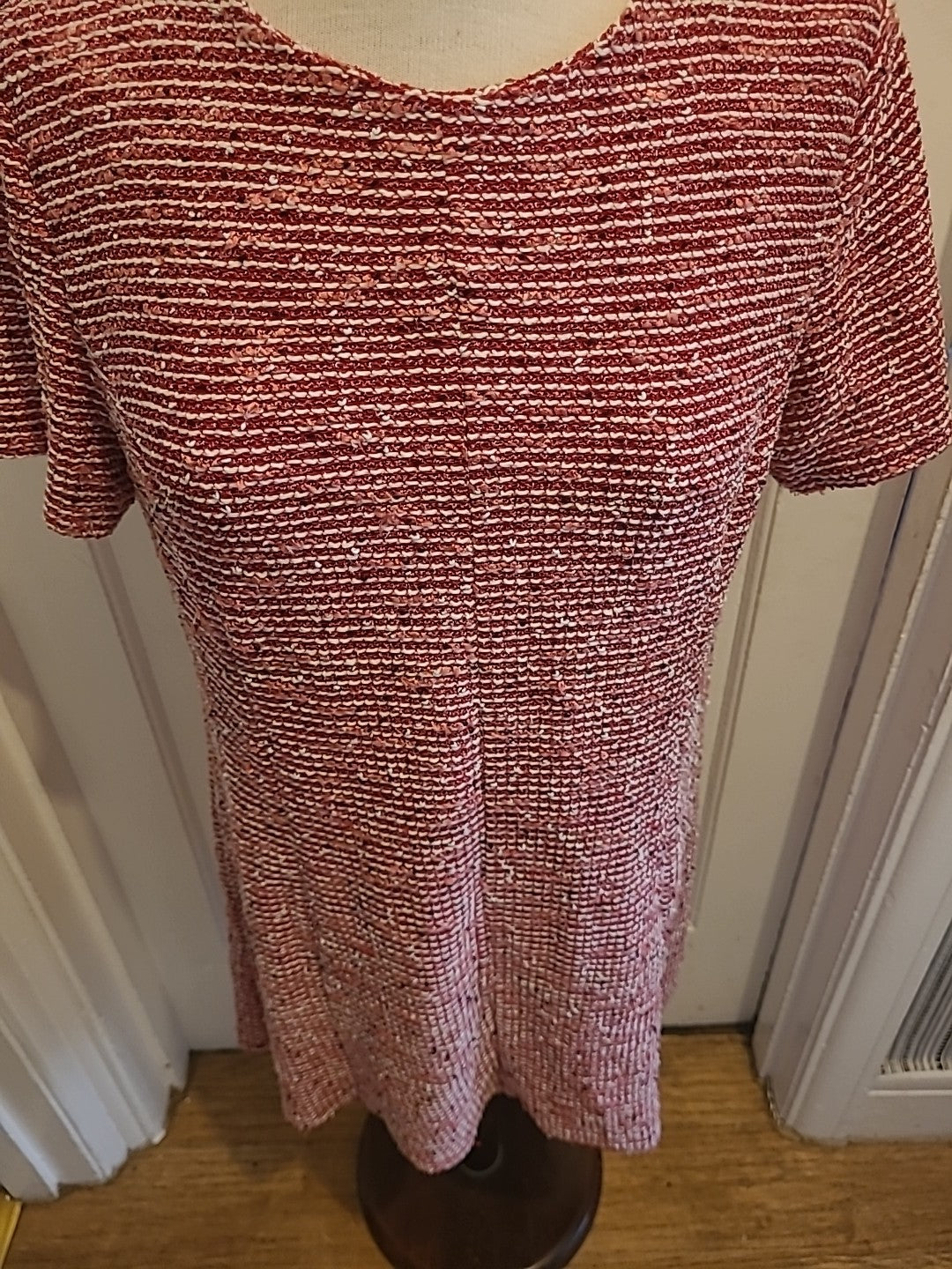 Ladies Warehouse Size 16 Red White Fleck Short Sleeved Tshirt