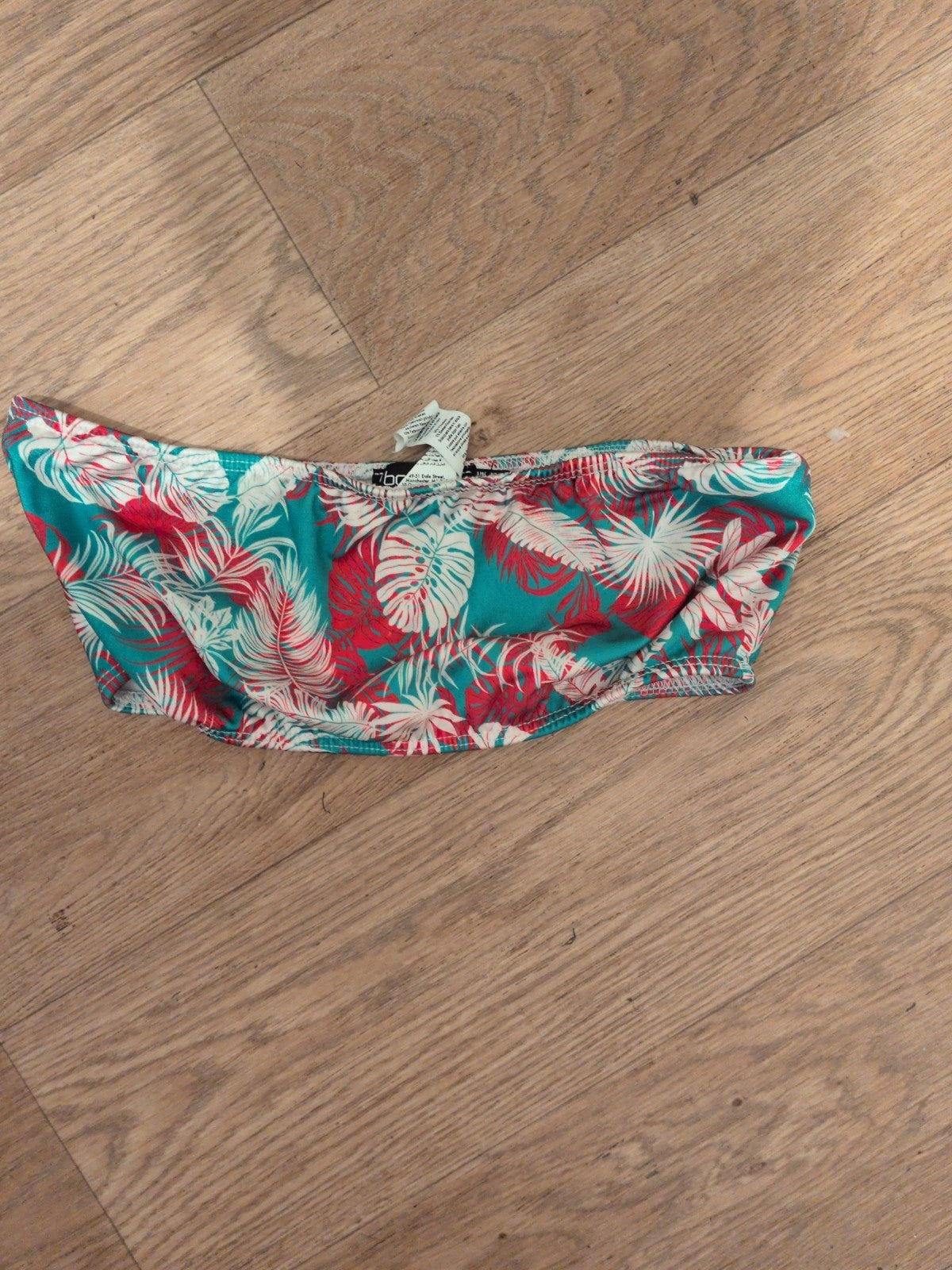 Boohoo 12 Green And Pink Boob Tube