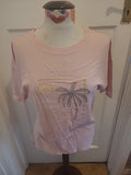 Ladies Day Dreams Size Small Pink Palm Tree Pyjama Top