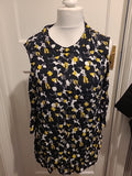 Ladies Tu Size 16 Black/White And Yellow Long Sleeved Blouse